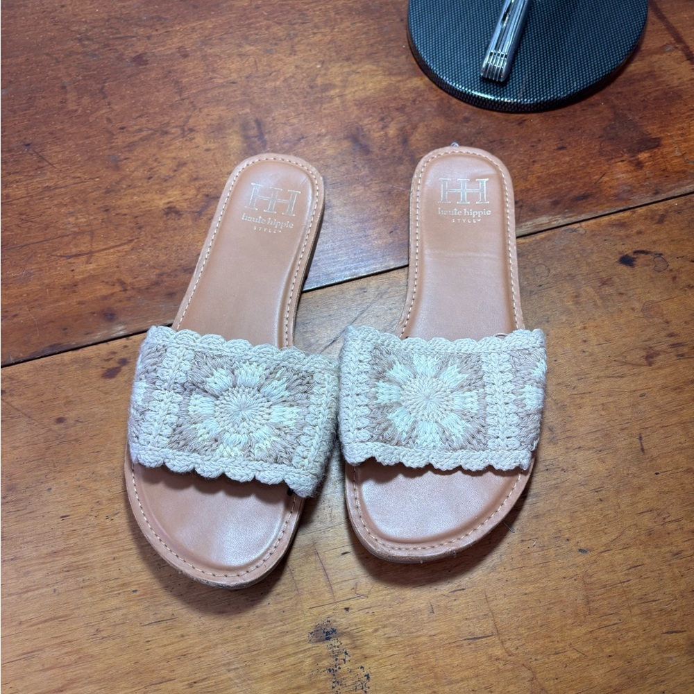 Beige Crochet Sandals size 8.5